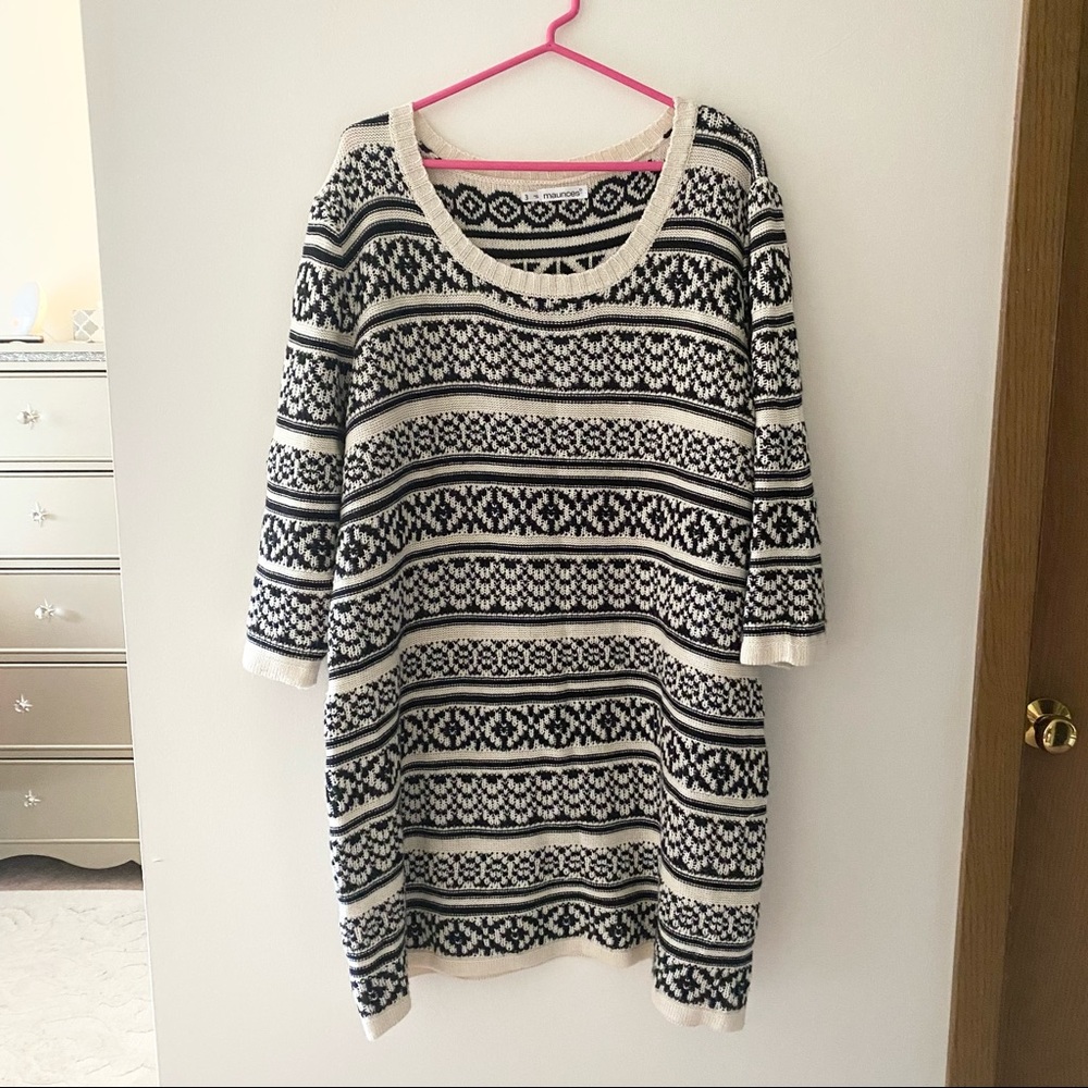 Maurice’s Black and Cream Sweater Dress Size 3